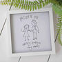 Personalised Children's Drawing Glass Printed Frame Multiple Sizes, thumbnail 2 of 2