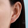 Starburst Screw Back Earrings In Sterling Silver, thumbnail 4 of 12