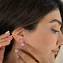 Blue Topaz Moissanite Crystal Sterling Silver Earrings, thumbnail 2 of 6