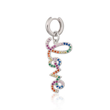 Rainbow Love Huggie Single Earring, 2 of 6