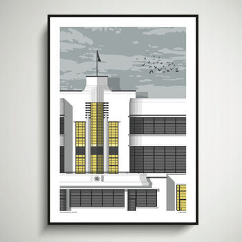 hoover buiding sunrise architectural illustration print by linescapes ...