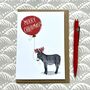 Cute Donkey Christmas Card, thumbnail 1 of 3