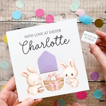 Personalised Easter Card For Child, Easter Egg Hunt Theme, For Daughter, Son, Granddaughter, Grandson Etc, 2 of 6