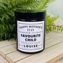 Personalised Mothers Day Favourite Child Amber Candle, thumbnail 1 of 5