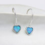 Molten Sterling Silver Blue Opal Heart Drop Earrings, thumbnail 3 of 9