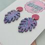 For Plant Lovers Glitter Cheese Leaf Resin Earrings, thumbnail 8 of 8