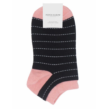 Zigzag Pink And Dash Black Women's Trainer Socks Bundle, 7 of 9