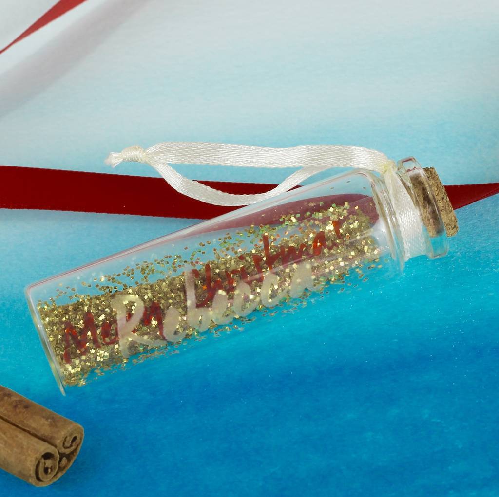 Personalised Glass Etched Christmas Message Tube By BEEcycle