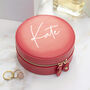 Personalised Coral Round Jewellery Case, thumbnail 3 of 6