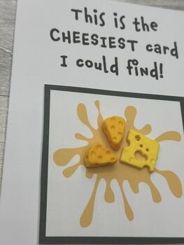 Cheese Polymer Clay Birthday Card Handmade, 11 of 12