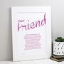 Friend Personalised Print With Friendship Poem, thumbnail 1 of 7