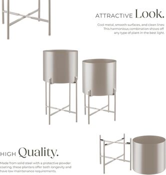 Plant Stand Pot Indoor Outdoor Metal Stands Set Of Two, 11 of 12