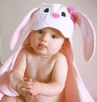 Personalised Bunny Children's Hooded Towel, 6 of 7