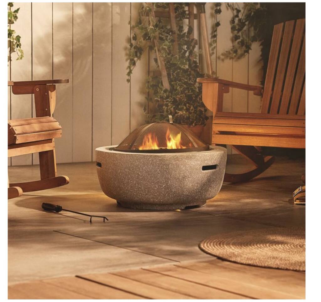 Stunning Concrete Effect Fire Pit By Bow and Blossom