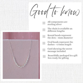 Sterling Silver Morse Code Necklace With Custom Hidden Message, 6 of 10