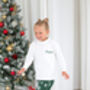 Family Christmas Personalised Snowflake Pyjamas In Red And Green, thumbnail 3 of 10