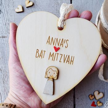 Personalised Bat Mitzvah Heart, 4 of 6