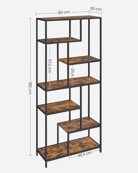 Six Tier Bookshelf Geometric Bookcase Display Shelf, 12 of 12