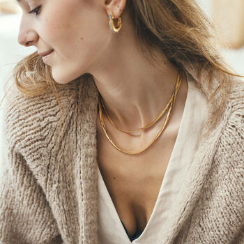 Chunky Gold Snake Chain Necklace, 10 of 12