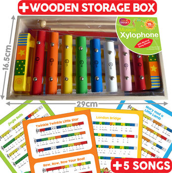 Wooden Xylophone With Song Sheets And Box, 5 of 8