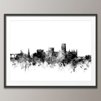 Durham Skyline Cityscape Black And White, 3 of 5