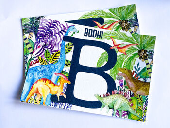 Personalised Dinosaur Jungle Poster, 2 of 5