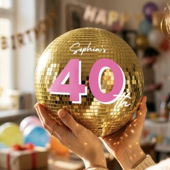 Personalised Big Birthday Gold Disco Ball, 2 of 5