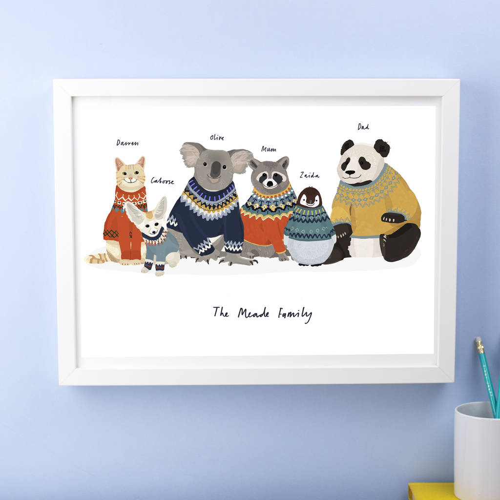 Personalised Animal Family Print, 1 of 3
