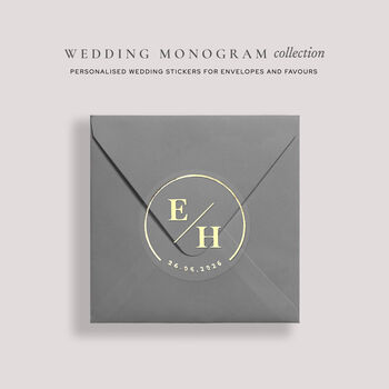 Custom Foil Stickers For Wedding Invitation Envelopes And Favours Elegant Minimalist, 3 of 12