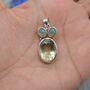 Green Amethyst, Opal Pendant, thumbnail 1 of 8