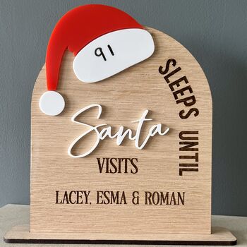 Personalised Christmas Countdown Board, Advent Calendar, 3 of 4