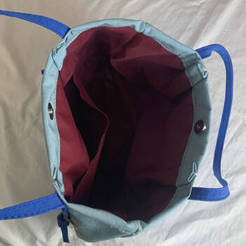 Y2 K Large Nylon Shoulder Tote Bag With Navy Straps, 8 of 9