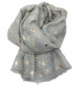 Bee Print Foil Scarf, 6 of 10