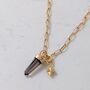 The En Pointe Smokey Quartz Gemstone Necklace, Gold, thumbnail 9 of 12