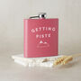 'Getting Piste' Engraved Skiing Hip Flask, thumbnail 3 of 8