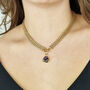 18ct Gold Plated Amethyst February Mesh Necklace, thumbnail 1 of 3