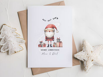 Ho Ho Santa Personalised Christmas Card, 2 of 3