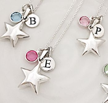 Birthstone Silver Star Necklace, 6 of 12