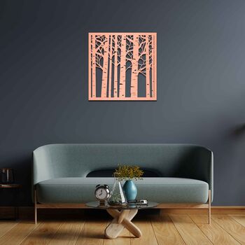 Wooden Woodland Forest Scene Wall Art Gift For Home Decor, 4 of 9