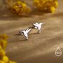 Hummingbird Stud Earrings In Sterling Silver, thumbnail 6 of 10