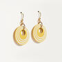 Yellow And White Stripey Circular Earrings, thumbnail 3 of 6