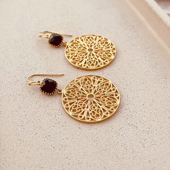 Gold Plated Mandala Earrings, 2 of 7