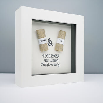 Personalised Linen 4th Anniversary Frame Gift, 3 of 5
