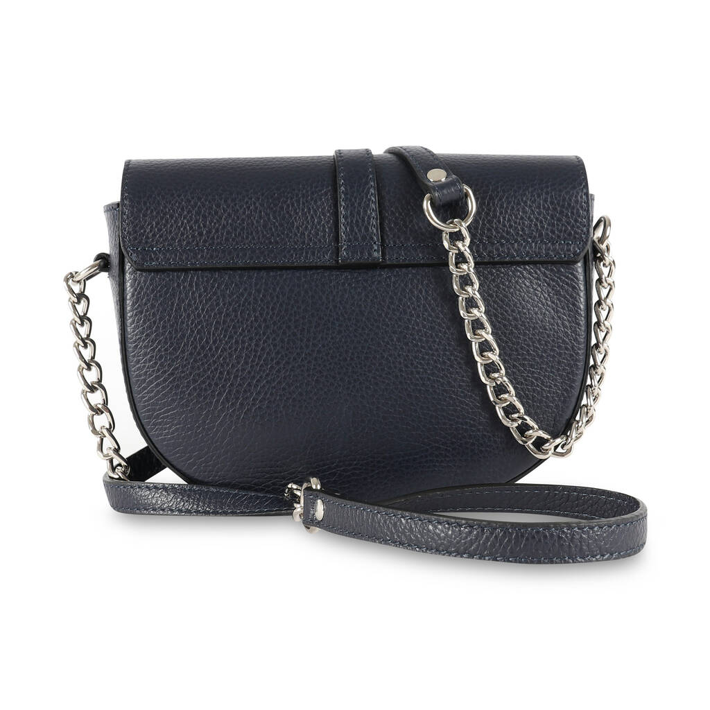 Leather Small Cross Body Saddle Bag, Navy Blue By The Leather Store ...