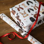 Christmas Dogs, Antler And Santa Hats Wrapping Paper, thumbnail 1 of 4
