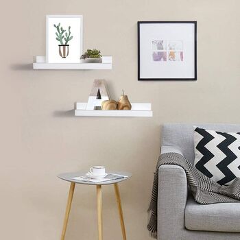 Set Of Two Floating White Ledge Mdf Shelves, 3 of 7