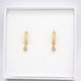 Gold Plated Clear Cubic Zirconia Heart Hoop Earrings, thumbnail 1 of 6