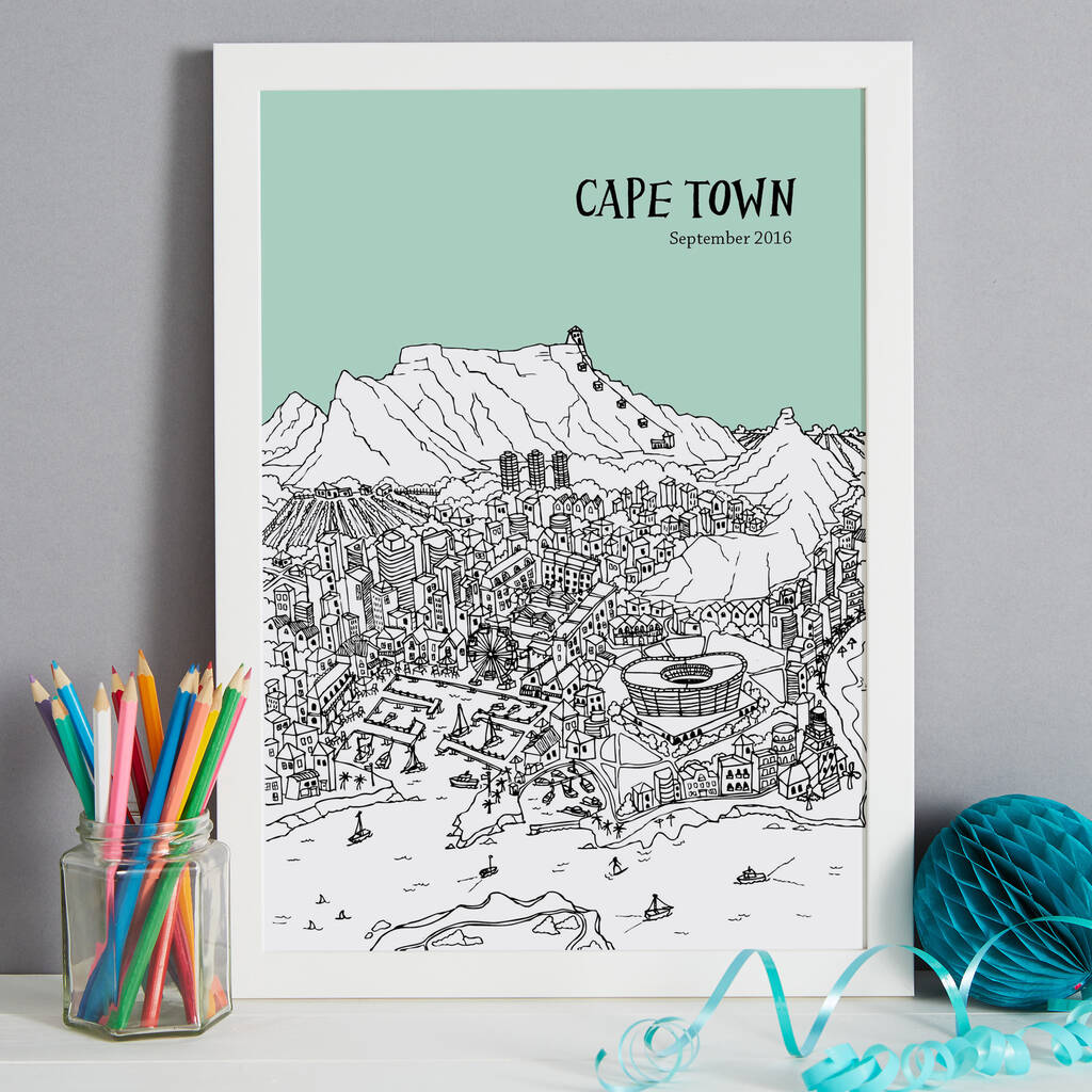 Personalised Cape Town Print By Tessa Galloway Illustration