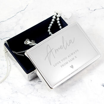 Personalised Name And Message Rectangular Jewellery Box, 3 of 4