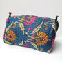 Handmade Toiletry Bag, Blue Kantha Stitch Sari Fabric, thumbnail 3 of 10